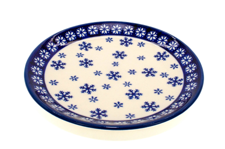 Farfurie rotunda intinsa Snowflakes, ceramica smaltuita, pictata manual, 19,5 cm [2]