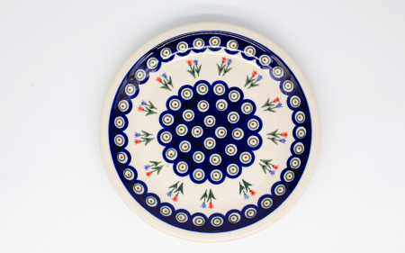 Farfurie rotunda intinsa Tulips Pair, ceramica smaltuita, pictata manual, 24,0 cm [0]