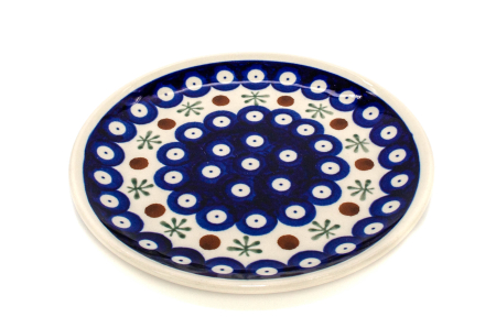Colectia Blue Eyes Festive - Farfurie rotunda mica Blue Eyes Festive, ceramica smaltuita, pictata manual, 16,0 cm