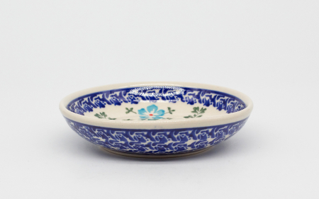 Farfurie rotunda mica Forget-me-nots, ceramica smaltuita, pictata manual, 11,8 cm [3]