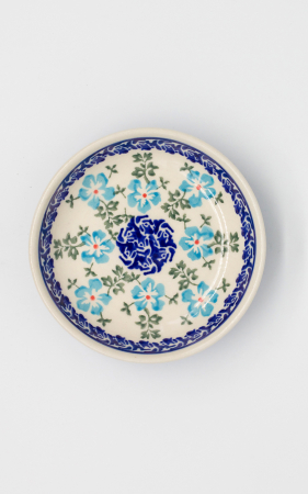 Farfurie rotunda mica Forget-me-nots, ceramica smaltuita, pictata manual, 11,8 cm [0]