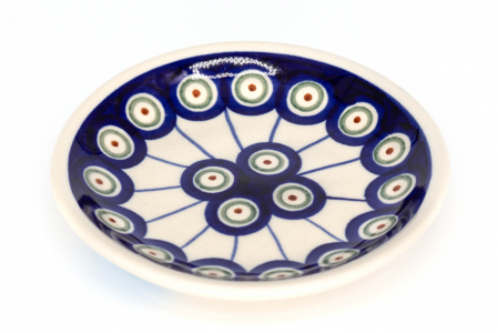 Farfurie rotunda mica Peacock Eyes, din ceramica smaltuita, pictata manual, 11,6 cm [3]