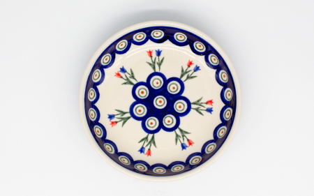 Reduceri - Farfurie rotunda mica Tulips Pair, ceramica smaltuita, pictata manual, 15,8 cm