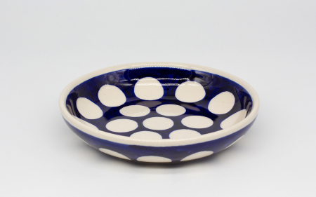 Farfurie rotunda mica White Dots, ceramica smaltuita, pictata manual, 15,8 cm [3]