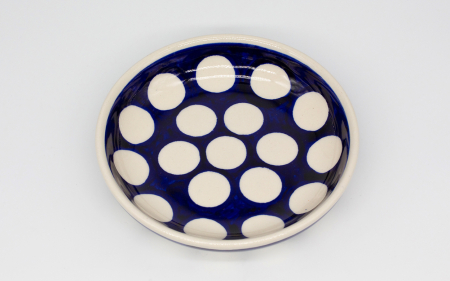Farfurie rotunda mica White Dots, ceramica smaltuita, pictata manual, 15,8 cm [1]