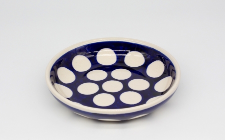 Farfurie rotunda mica White Dots, ceramica smaltuita, pictata manual, 15,8 cm [2]