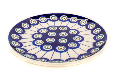 Farfurie rotunda Peacock Eyes, pentru desert, ceramica smaltuita, pictata manual, 16,0 cm [3]
