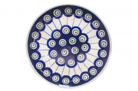 Farfurie rotunda Peacock Eyes, pentru desert, ceramica smaltuita, pictata manual, 16,0 cm [1]