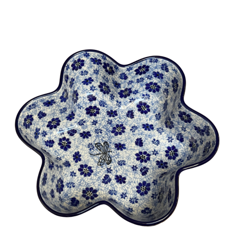 Formă de copt in forma de floare pentru paine / chifle pufoase/ tort /pasca  , Butterfly Dance, ceramica smaltuita, pictat manual, diametru 24,0cm [2]