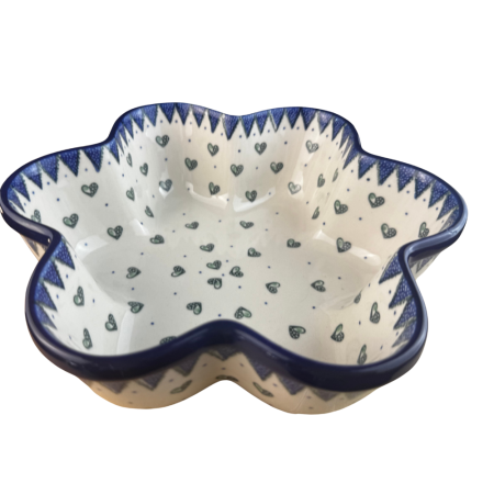 Formă de copt in forma de floare pentru paine / chifle pufoase/ tort /pasca  , Wild Hearts, ceramica smaltuita, pictat manual, diametru 24,0cm [1]