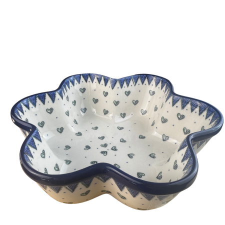 Tavi de copt - Formă de copt in forma de floare pentru paine / chifle pufoase/ tort /pasca  , Wild Hearts, ceramica smaltuita, pictat manual, diametru 24,0cm