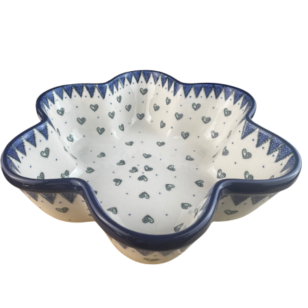 Formă de copt in forma de floare pentru paine / chifle pufoase/ tort /pasca  , Wild Hearts, ceramica smaltuita, pictat manual, diametru 24,0cm [4]