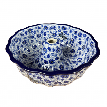 Forma de copt Panettone, Butterfly Dance, ceramica smaltuita, pictat manual, diametru 27cm Forma de copt Panettone, Butterfly Dance, ceramica smaltuita, pictat manual, diametru 27cm