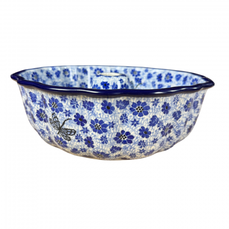 Forma de copt Panettone, Butterfly Dance, ceramica smaltuita, pictat manual, diametru 27cm [4]