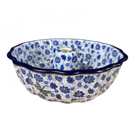 Forma de copt Panettone, Butterfly Dance, ceramica smaltuita, pictat manual, diametru 27cm [1]