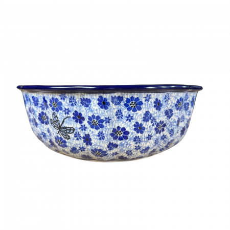 Forma de copt Panettone, Butterfly Dance, ceramica smaltuita, pictat manual, diametru 27cm [5]