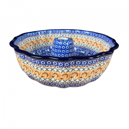 Forma de copt Panettone, Morning Sunrise, ceramica smaltuita, pictat manual, diametru 27cm [3]