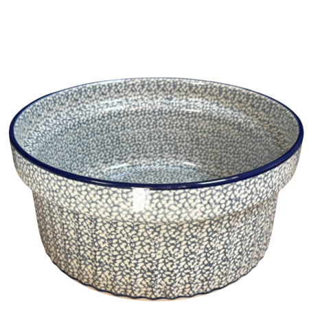 Tavi de copt - Formă pentru sufleu / vas ramekin, Blue Sea, ceramica smaltuita, pictat manual, diametru 20,5cm