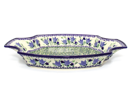 Fructiera ceramica Tulip Fields, smaltuita, pictata manual, 33,3 x 22,5 cm [2]