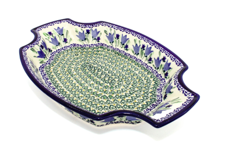 Fructiera ceramica Tulip Fields, smaltuita, pictata manual, 33,3 x 22,5 cm [0]