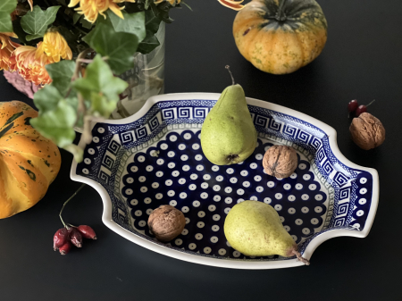 Fructiera Infinity, ceramica smaltuita, pictata manual, 33,3 x 22,5 cm [4]