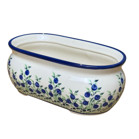 Ghiveci dublu Berries, ceramica smaltuita, pictat manual, 21,0 x 12,0 x 8,8 cm