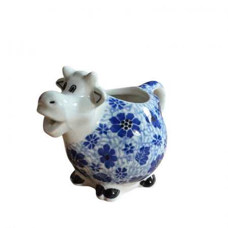 Latiera "vacuta" Butterfly Dance, ceramica smaltuita, pictat manual, 160 ml [1]