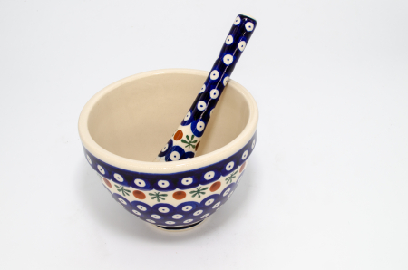 Mojar cu pistil Blue Eyes Festive, ceramica smaltuita, pictat manual, 10,3 x 14,0 cm, volum 0,65 L [1]