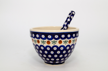 Mojar cu pistil Blue Eyes Festive, ceramica smaltuita, pictat manual, 10,3 x 14,0 cm, volum 0,65 L [0]