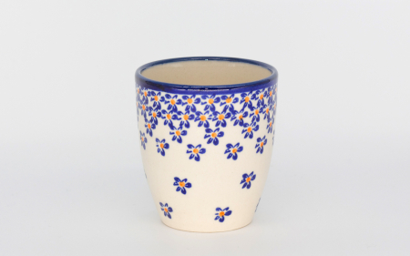 Pahar pentru ceai Blue Field, ceramica smaltuita, pictat manual, 180 ml [1]