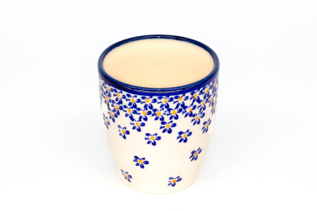 Pahar pentru ceai Blue Field, ceramica smaltuita, pictat manual, 180 ml [2]