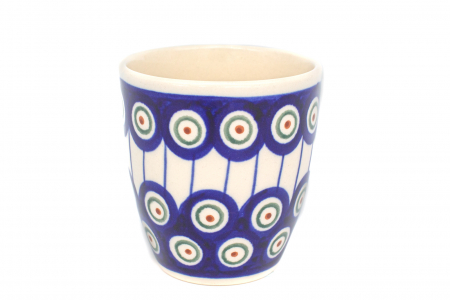 Pahar pentru ceai Peacock Eyes, ceramica smaltuita, pictat manual, 180 ml [1]