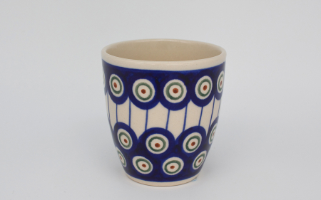 Pahar pentru ceai Peacock Eyes, ceramica smaltuita, pictat manual, 180 ml [1]