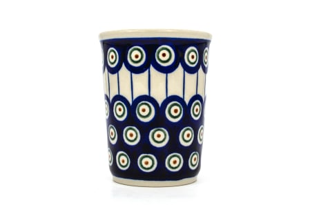 Colectia Peacock Eyes - Pahar pentru ceai Peacock Eyes, ceramica smaltuita, pictat manual, 240 ml
