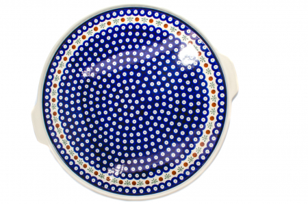 Piatra de copt Blue Eyes Festive, ceramica smaltuita, pictata manual, diametru 40,0 x43,0 cm [3]