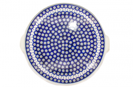 Piatra de copt Peacock Eyes , ceramica smaltuita, pictata manual, diametru 40,0 x43,0 cm [3]