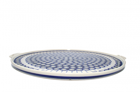 Piatra de copt Peacock Eyes , ceramica smaltuita, pictata manual, diametru 40,0 x43,0 cm [2]