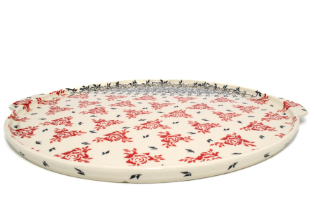 Piatra de copt pizza, ceramica smaltuita, pictata manual, diametru 40,0 x43,0 cm [1]