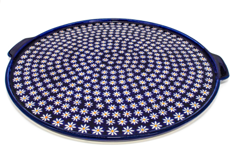 Piatra de copt pizza, Daisy Bouquet, ceramica smaltuita, pictata manual, diametru 40,0 x43,0 cm [1]