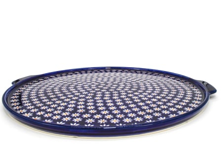 Piatra de copt pizza, Daisy Bouquet, ceramica smaltuita, pictata manual, diametru 40,0 x43,0 cm [3]