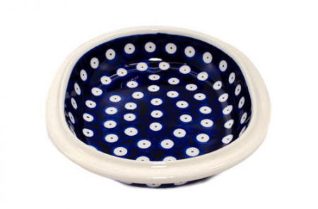 Platou / bol oval pentru servire Blue Eyes, ceramica smaltuita, pictat manual, 15,0 x 18,0 cm [4]