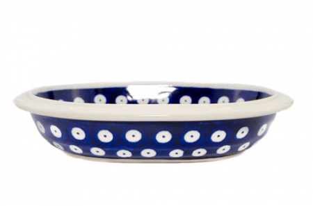 Platou / bol oval pentru servire Blue Eyes, ceramica smaltuita, pictat manual, 15,0 x 18,0 cm [5]