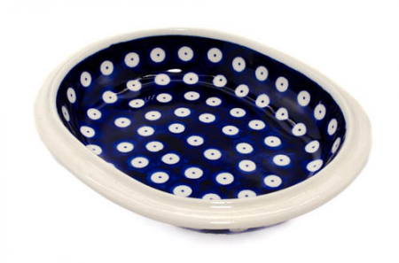 Platou / bol oval pentru servire Blue Eyes, ceramica smaltuita, pictat manual, 15,0 x 18,0 cm [2]