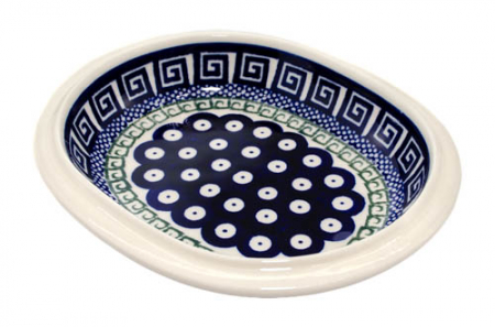 Platou / bol oval pentru servire Infinity, ceramica smaltuita, pictat manual, 15,0 x 18,0 cm [3]