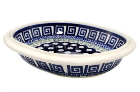 Platouri servire - Platou / bol oval pentru servire Infinity, ceramica smaltuita, pictat manual, 15,0 x 18,0 cm