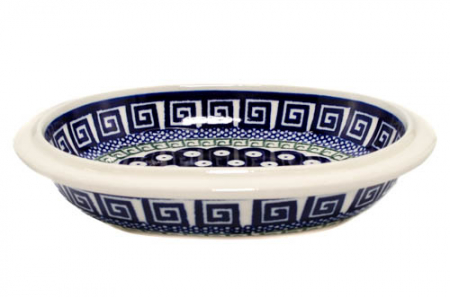 Platou / bol oval pentru servire Infinity, ceramica smaltuita, pictat manual, 15,0 x 18,0 cm [1]