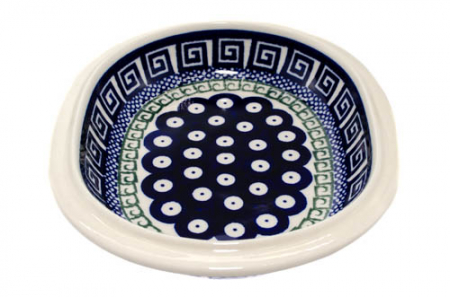 Platou / bol oval pentru servire Infinity, ceramica smaltuita, pictat manual, 15,0 x 18,0 cm [6]