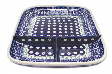 Platou ceramica Infinity, smaltuit, pictat manual, 25,0 x 21,0 cm [4]