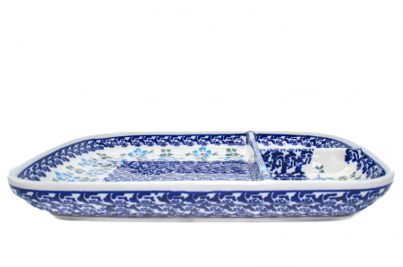 Platou ceramica Forget-me-nots, smaltuit, pictat manual, 25,0 x 21,0 cm [4]