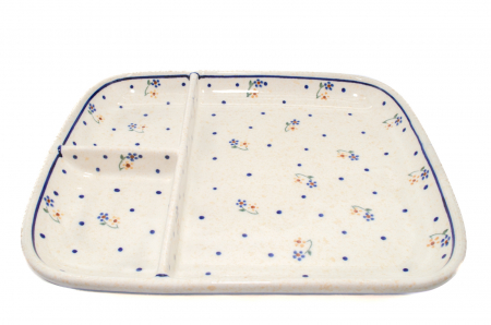 Platou ceramica Little Flowers, smaltuit, pictat manual, 25,0 x 21,0cm [4]